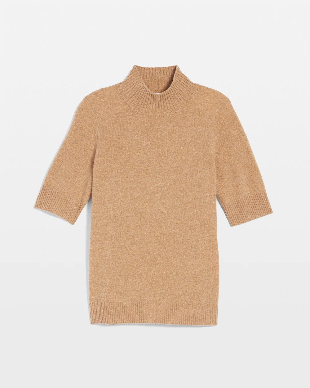 Chico's Cashmere Elbow-Sleeve Sweater Camel