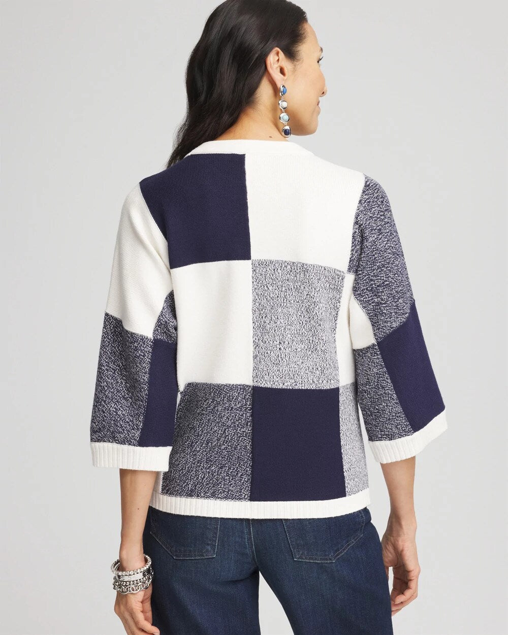 Chico's Dolman Sleeve Pullover Sweater Passport Blue