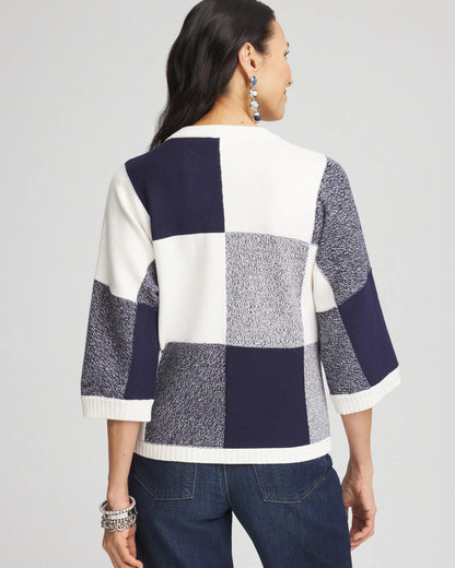 Chico's Dolman Sleeve Pullover Sweater Passport Blue