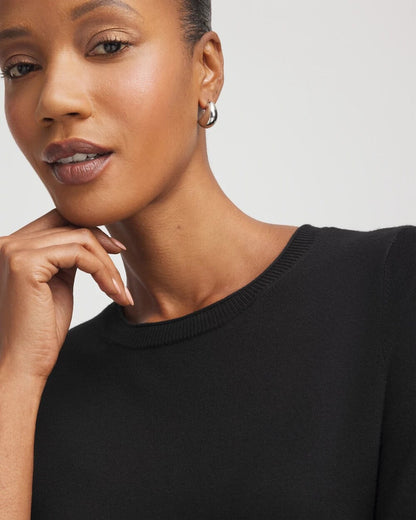 Chico's Ella Classic-Fit Sweater Tee Black