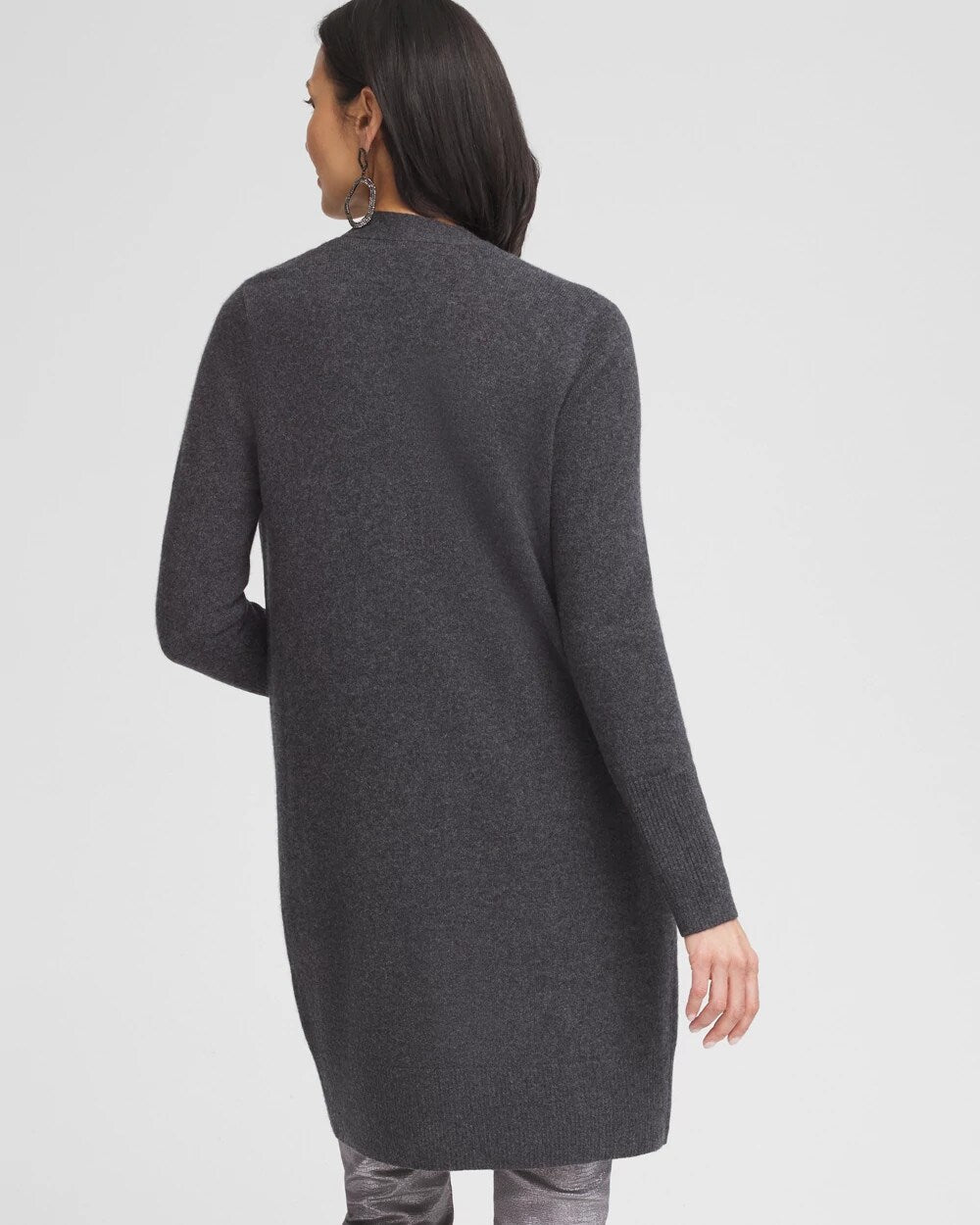 Chico's Cashmere Duster Cardigan Dark Gray