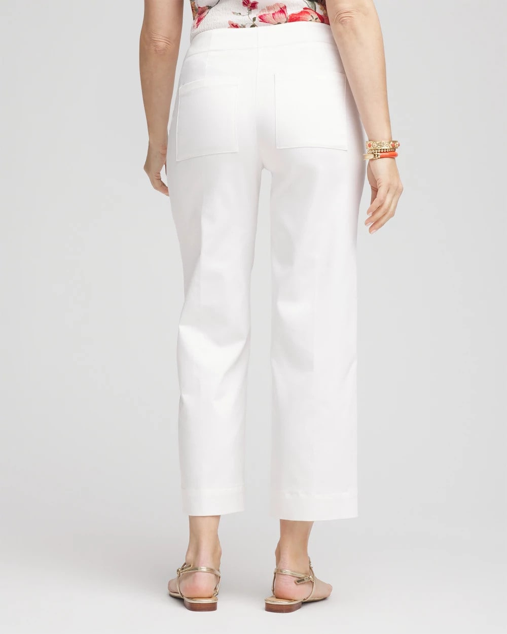 Chico's Sateen Cutout Cropped Pants Alabaster