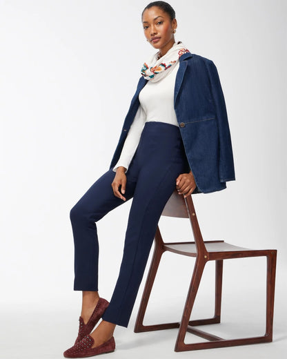 Chico's Bi-Stretch Front Seam Slit Ankle Pants Ink