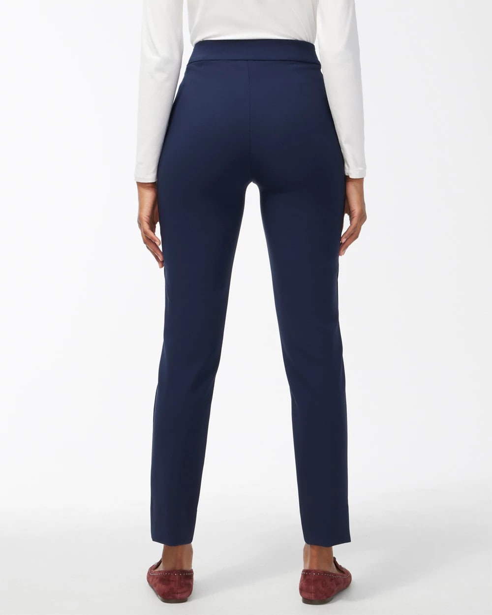 Chico's Bi-Stretch Front Seam Slit Ankle Pants Ink