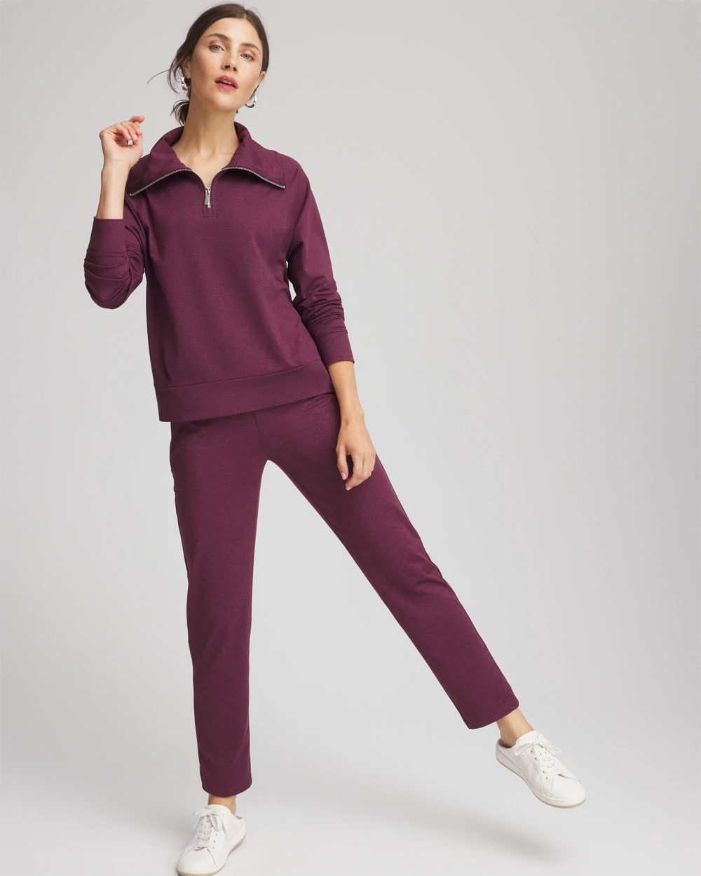 Chico's Zenergy® Cloud Tapered Ankle Pants Blackened Burgundy