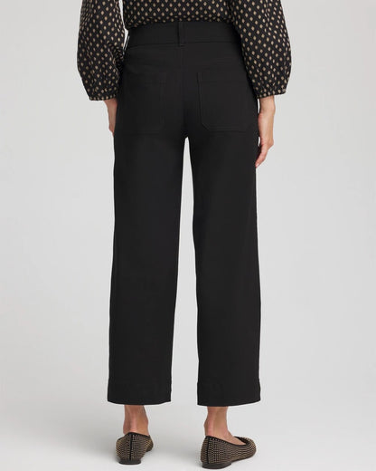 Chico's Emme Four Pocket Straight Cropped Pants Black