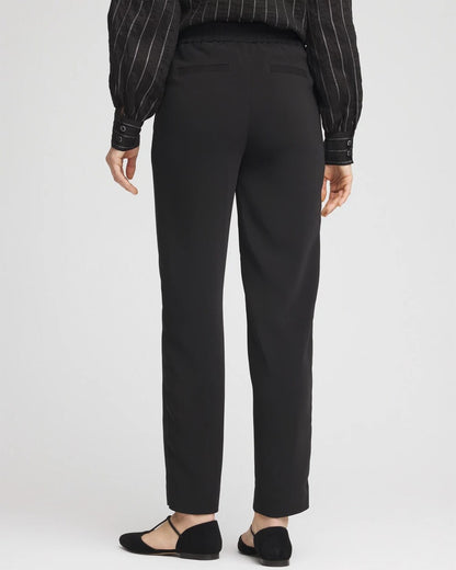 Chico's Crepe Side-Zip Tapered Ankle Pants Black