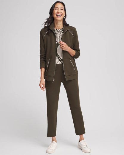 Chico's Zenergy® Caviar Bead Scuba Ankle Pants Primordial Forest