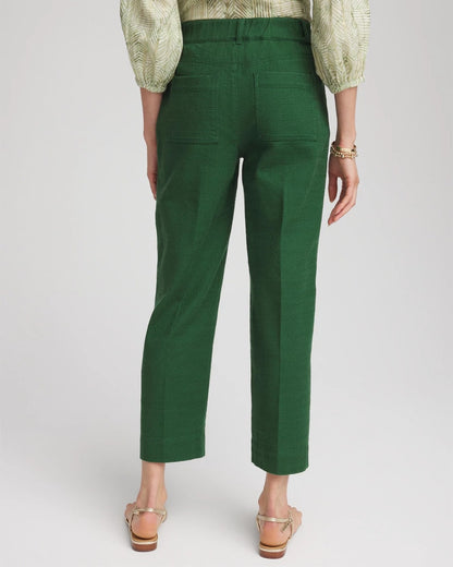 Chico's Cropped Straight-Leg Pants Palm Leaf