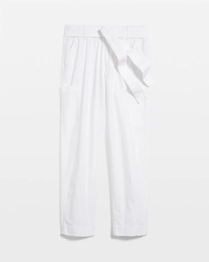 Chico's Poplin Pull-On Tapered-Leg Cropped Pants Alabaster