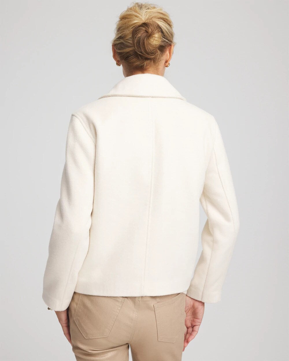 Chico's Wool Peacoat English Cream