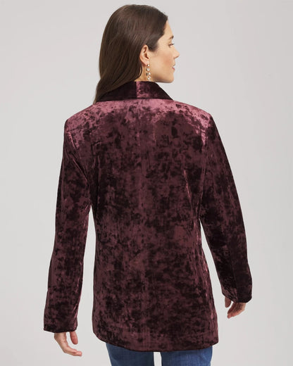 Chico's Crushed Velvet Blazer Night Bloom