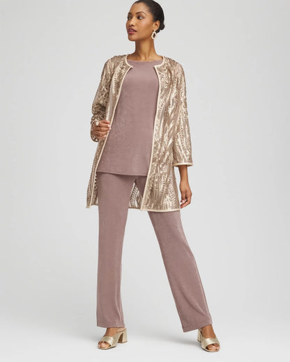 Chico's Travelers™ Collection Champagne Sequins Jacket Champagne
