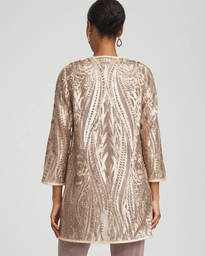 Chico's Travelers™ Collection Champagne Sequins Jacket Champagne