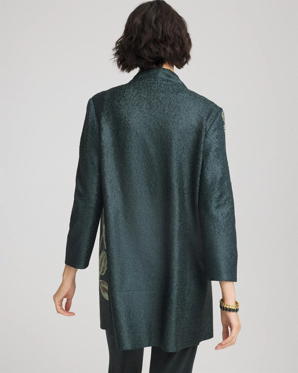Chico's Travelers™ Collection Artisanal Crushed Reversible Jacket Darkest Spruce