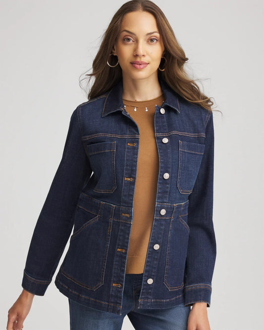 Chico's Denim Field Jacket Morning Star Indigo