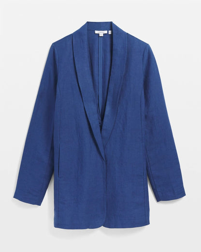 Chico's Linen Blazer Naval Indigo