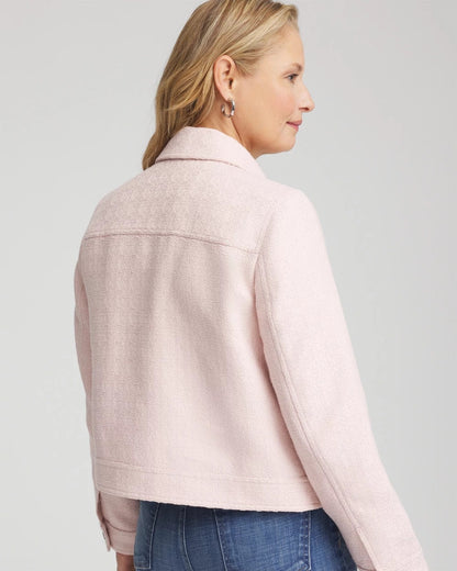 Chico's Boucle Casual Jacket Blushed