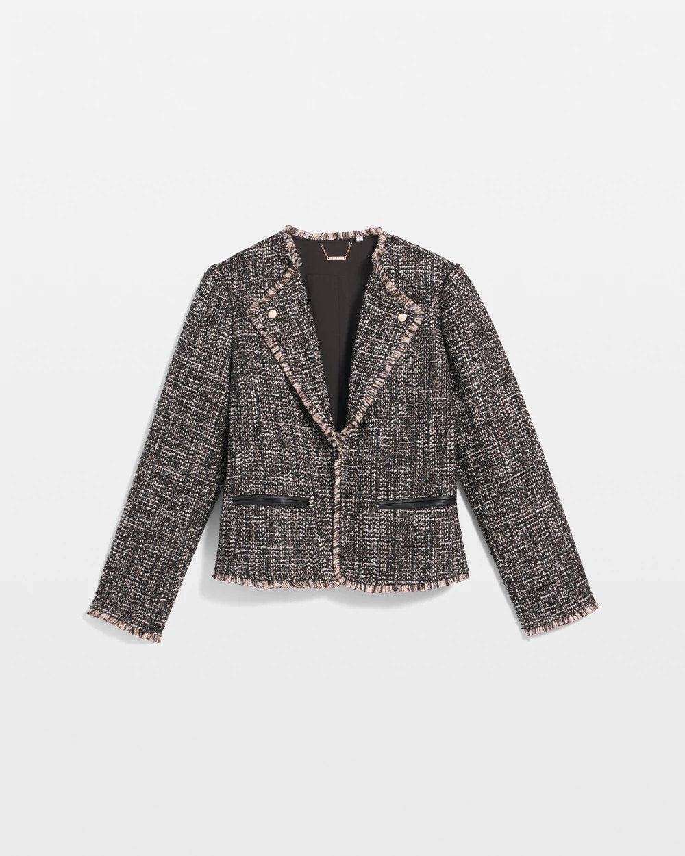 Chico's Tweed Mix Moto Jacket Black