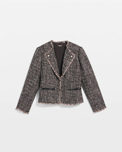 Chico's Tweed Mix Moto Jacket Black