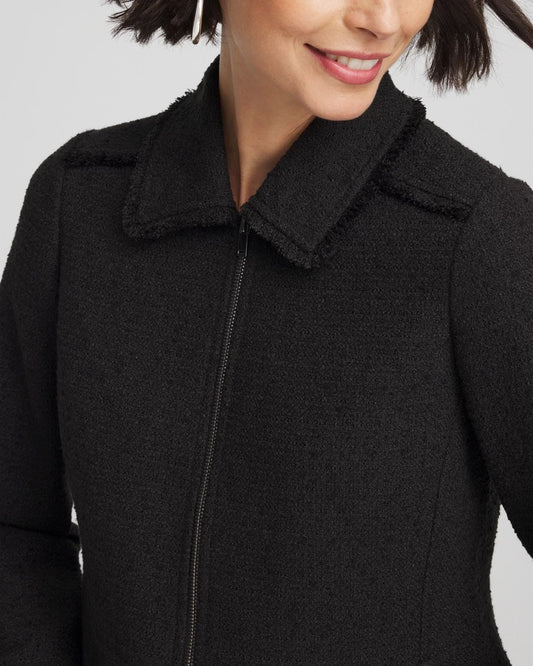 Chico's Bouclé Peplum Jacket Black