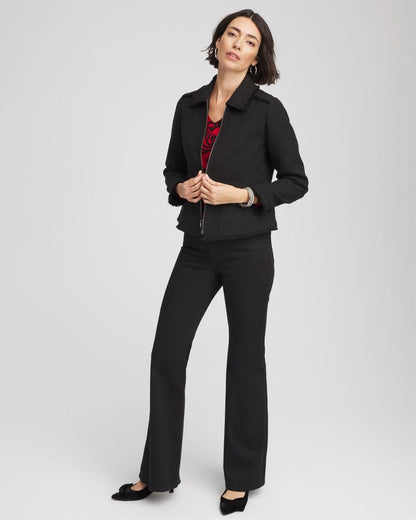 Chico's Bouclé Peplum Jacket Black