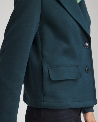 Chico's Plush Knit Blazer Teal Shadow