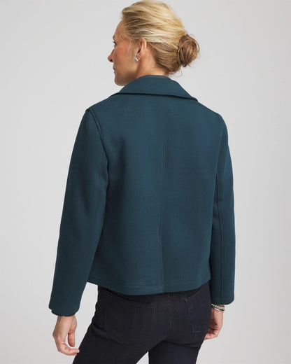 Chico's Plush Knit Blazer Teal Shadow