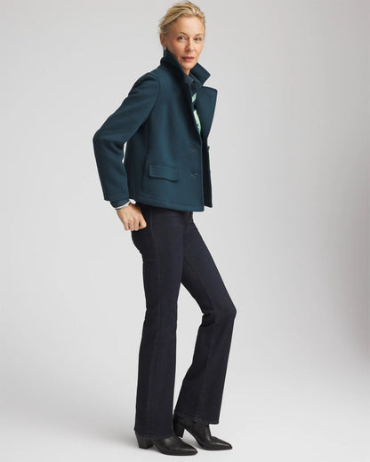 Chico's Plush Knit Blazer Teal Shadow