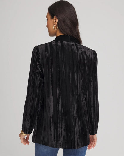 Chico's Velvet Shawl Collar Blazer Black