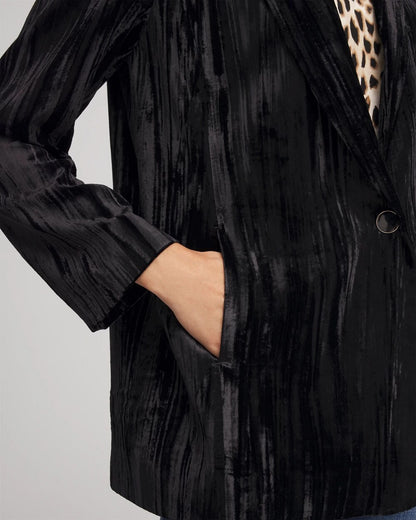 Chico's Velvet Shawl Collar Blazer Black