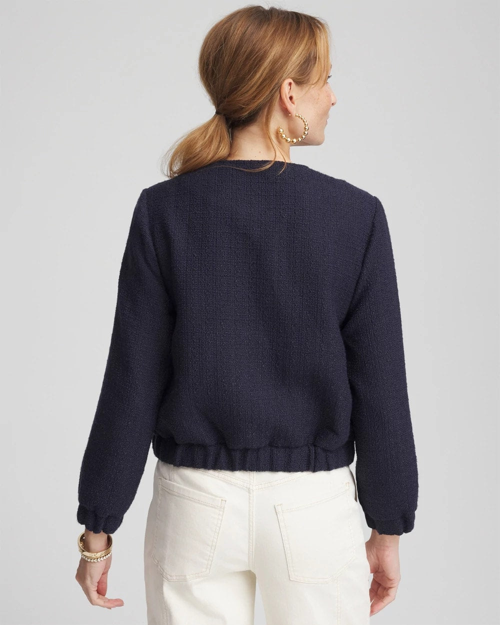 Chico's Tweed Lady Jacket Midnight Waters