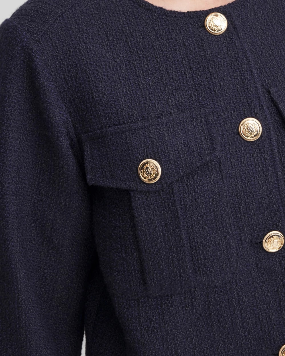 Chico's Tweed Lady Jacket Midnight Waters