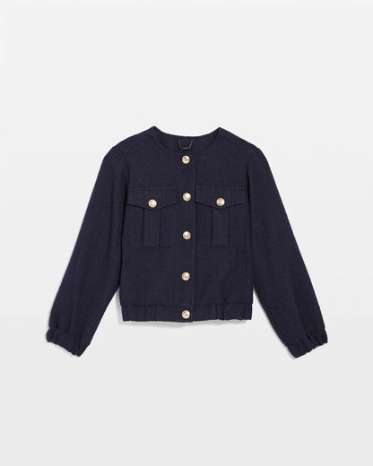 Chico's Tweed Lady Jacket Midnight Waters