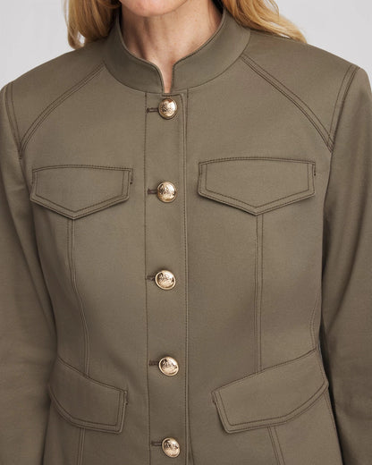 Chico's Peplum Field Jacket Nettle Leaf