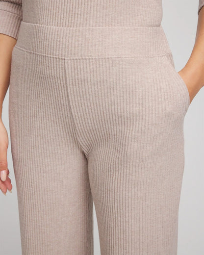 Chico's Zenergy® Brushed Ribbed Pants Light Taupe Heather