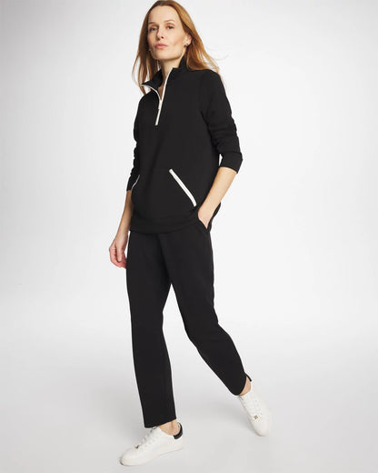 Chico's Zenergy® Soft Contrast Half Zip Pullover Black