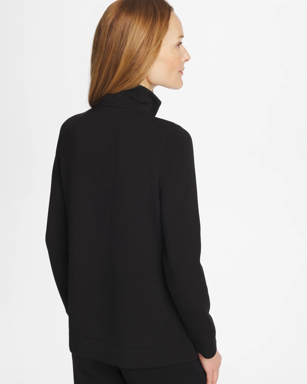 Chico's Zenergy® Soft Contrast Half Zip Pullover Black