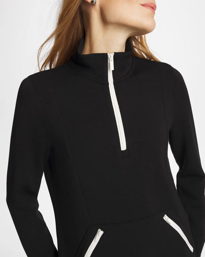 Chico's Zenergy® Soft Contrast Half Zip Pullover Black