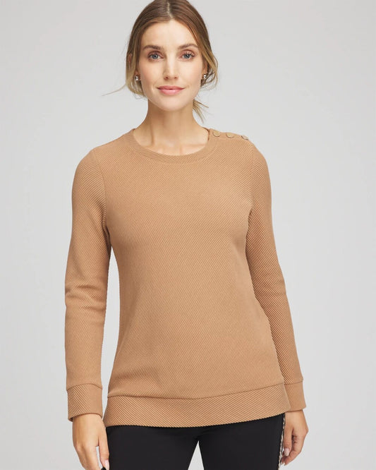 Chico's Zenergy® Ottoman Ribbed Tunic Caramel Apple