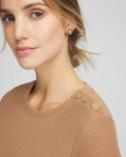 Chico's Zenergy® Ottoman Ribbed Tunic Caramel Apple