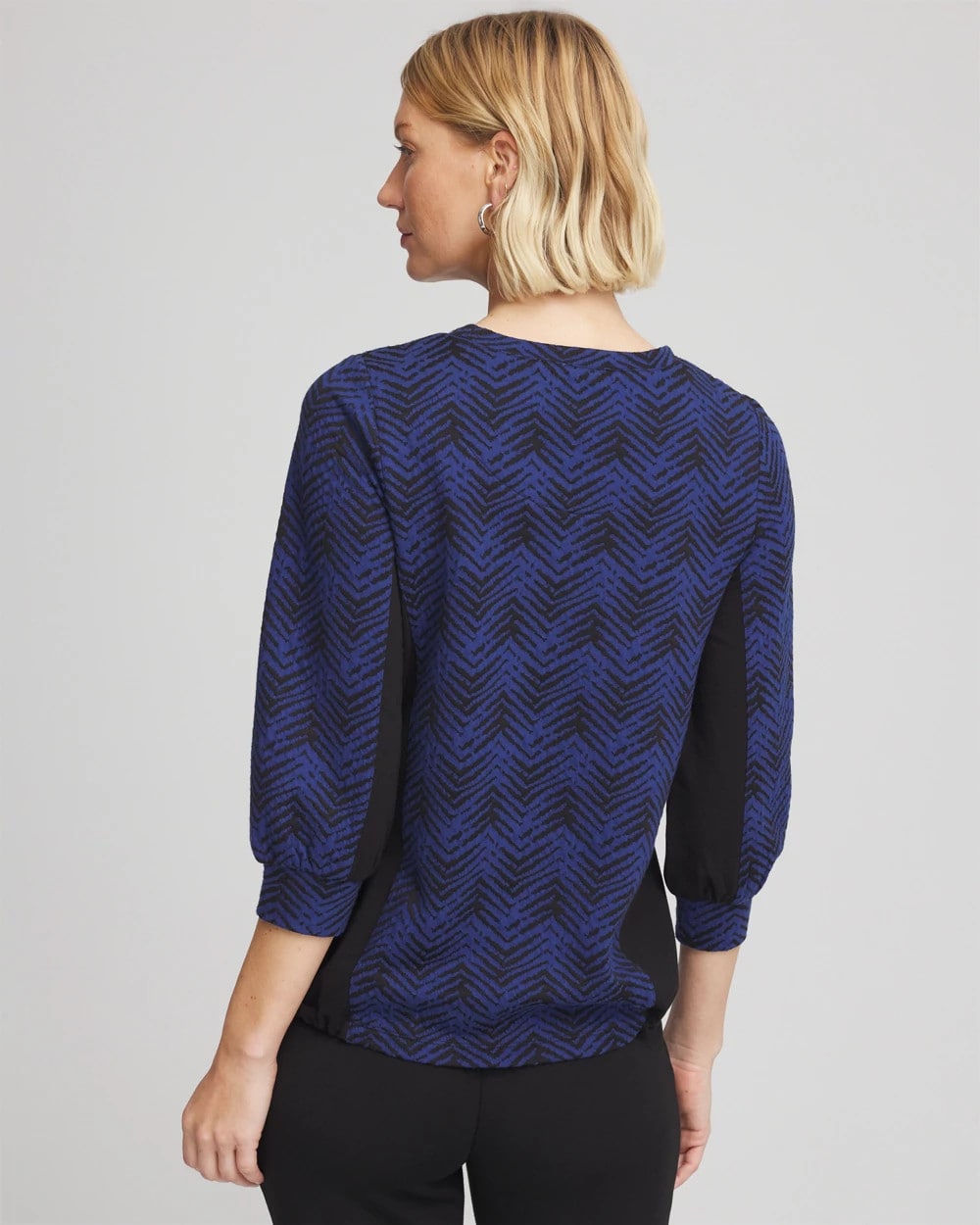 Chico's Zenergy® Jacquard Bungee Top Dark Harbor