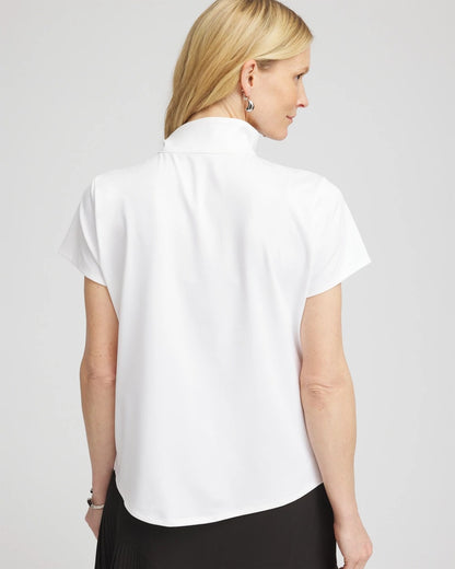 Chico's Zenergy® UPF Mockneck Short-Sleeve Top Alabaster