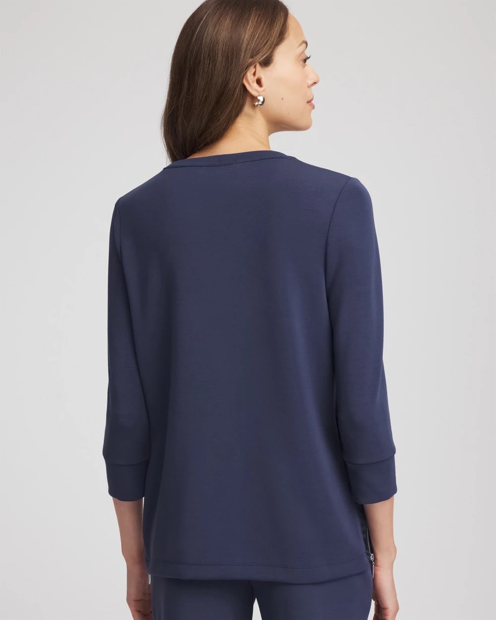Chico's Zenergy® Satin-Trim Tunic Passport Blue