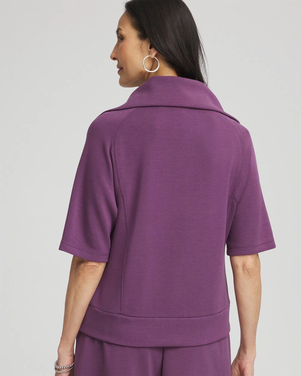 Chico's Zenergy® Soft Half-Zip Top Washed Grape