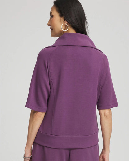 Chico's Zenergy® Soft Half-Zip Top Washed Grape