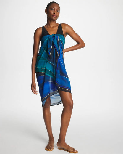 Chico's Miraclesuit® Maldiva Pareo Blue Multi