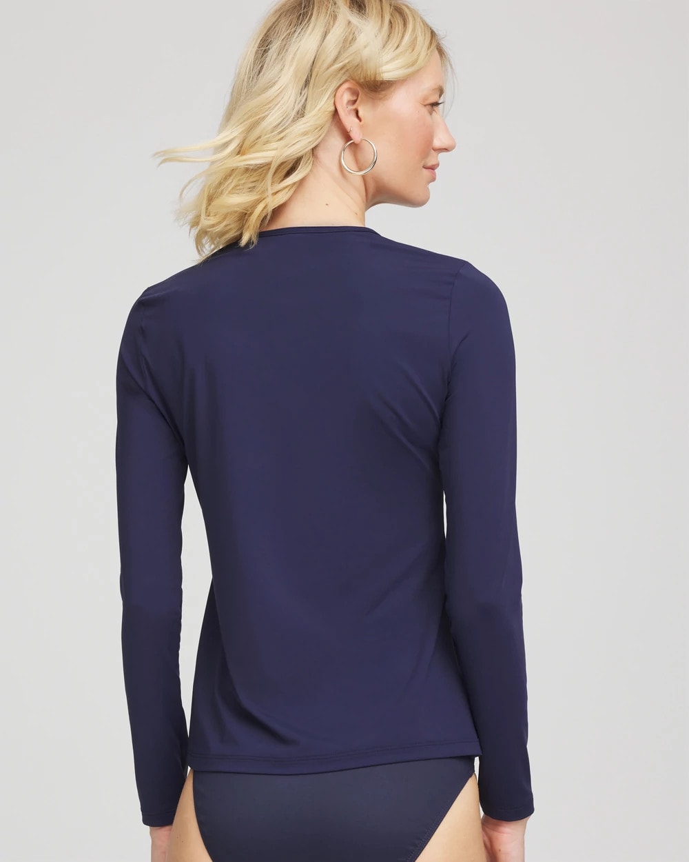 Chico's Gottex Long-Sleeve Swim Shirt Navy