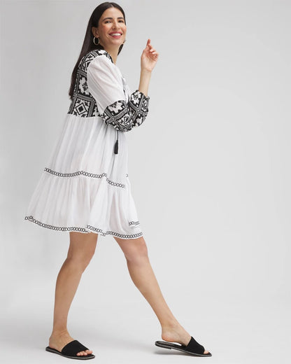 Chico's Eyelet Swim Dress Coverup Alabaster
