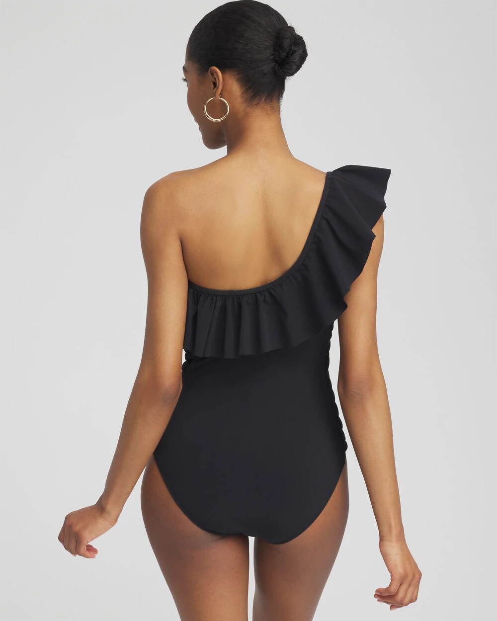 Chico's Gottex One Shoulder One Piece Swimsuit Black